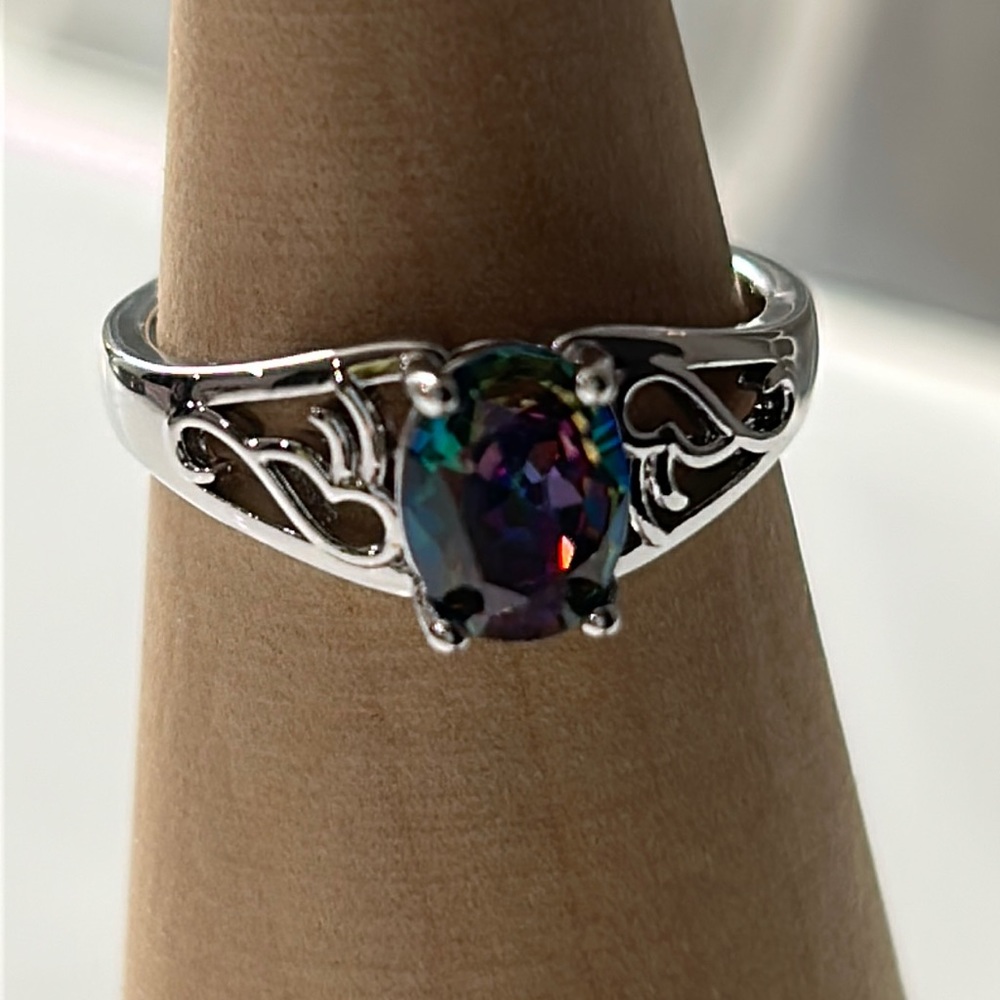Rainbow color ring, new size 7.  So pretty!